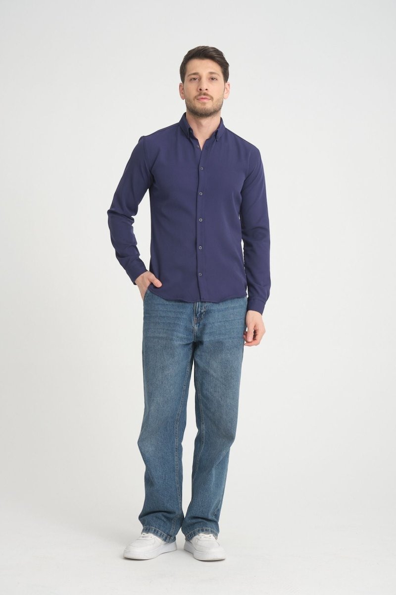 Flex Slim Fit Gömlek Lacivert - Redline