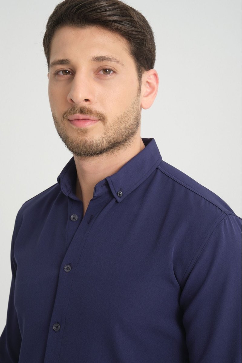 Flex Slim Fit Gömlek Lacivert - Redline