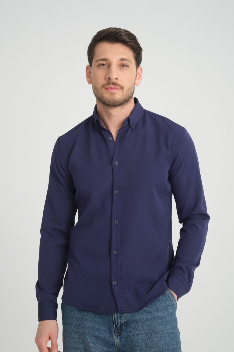 Flex Slim Fit Gömlek Lacivert - Redline