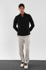Flex Slim Fit Gömlek Siyah - Redline