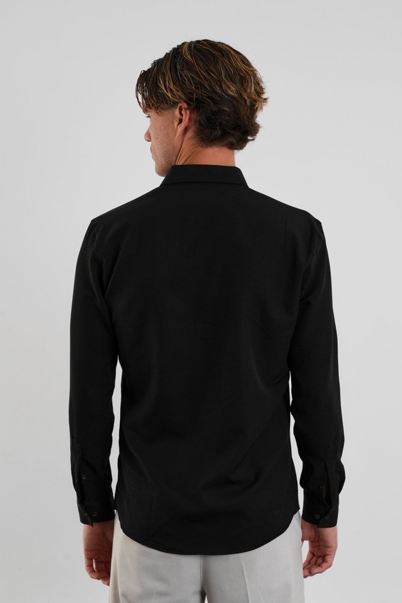Flex Slim Fit Gömlek Siyah - Redline
