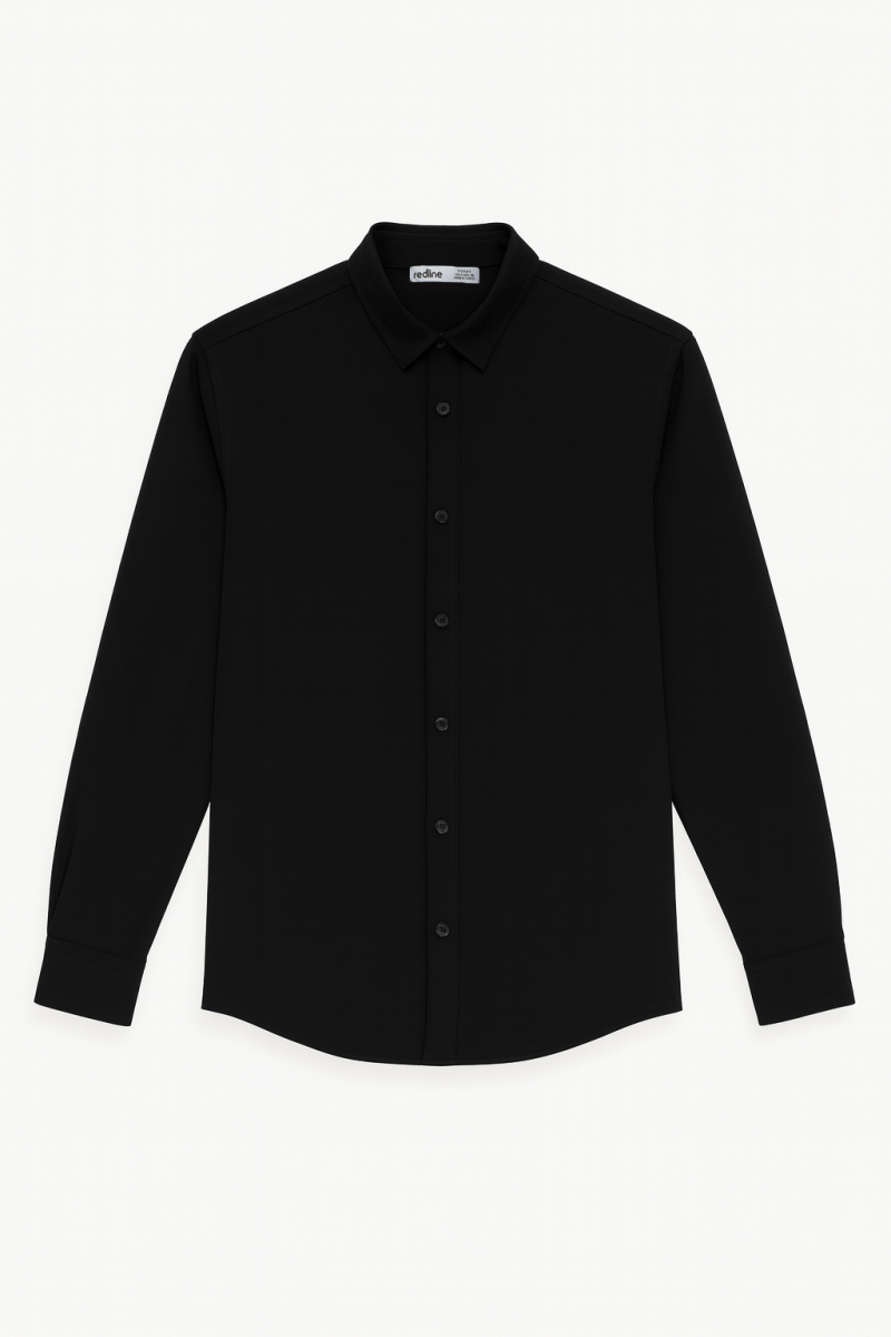 Flex Slim Fit Gömlek Siyah - Redline
