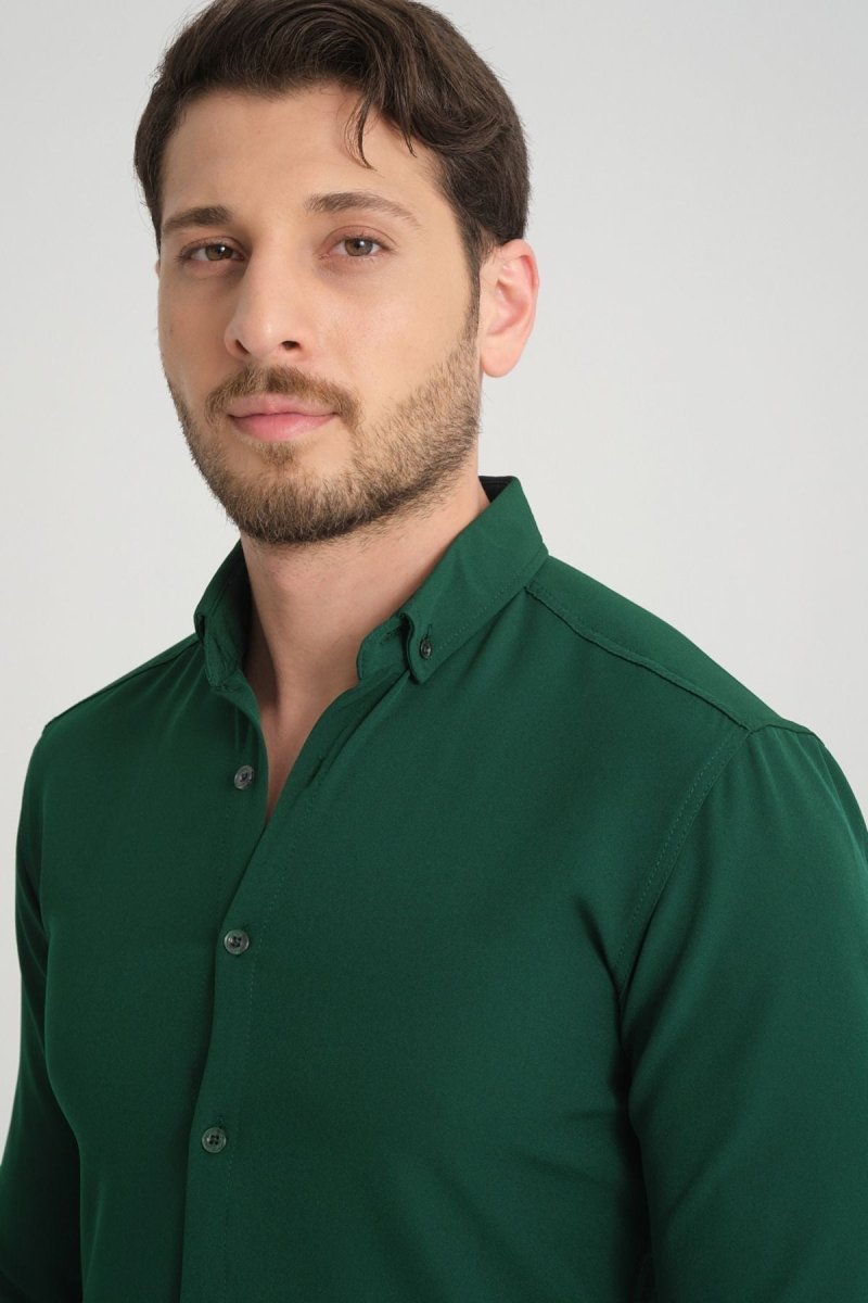 Flex Slim Fit Gömlek Yeşil - Redline