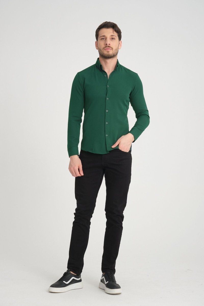 Flex Slim Fit Gömlek Yeşil - Redline