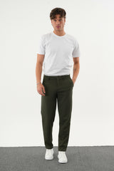 ARDEN Kışlık Kalın Slim Fit Kemerli Erkek Pantolon Haki