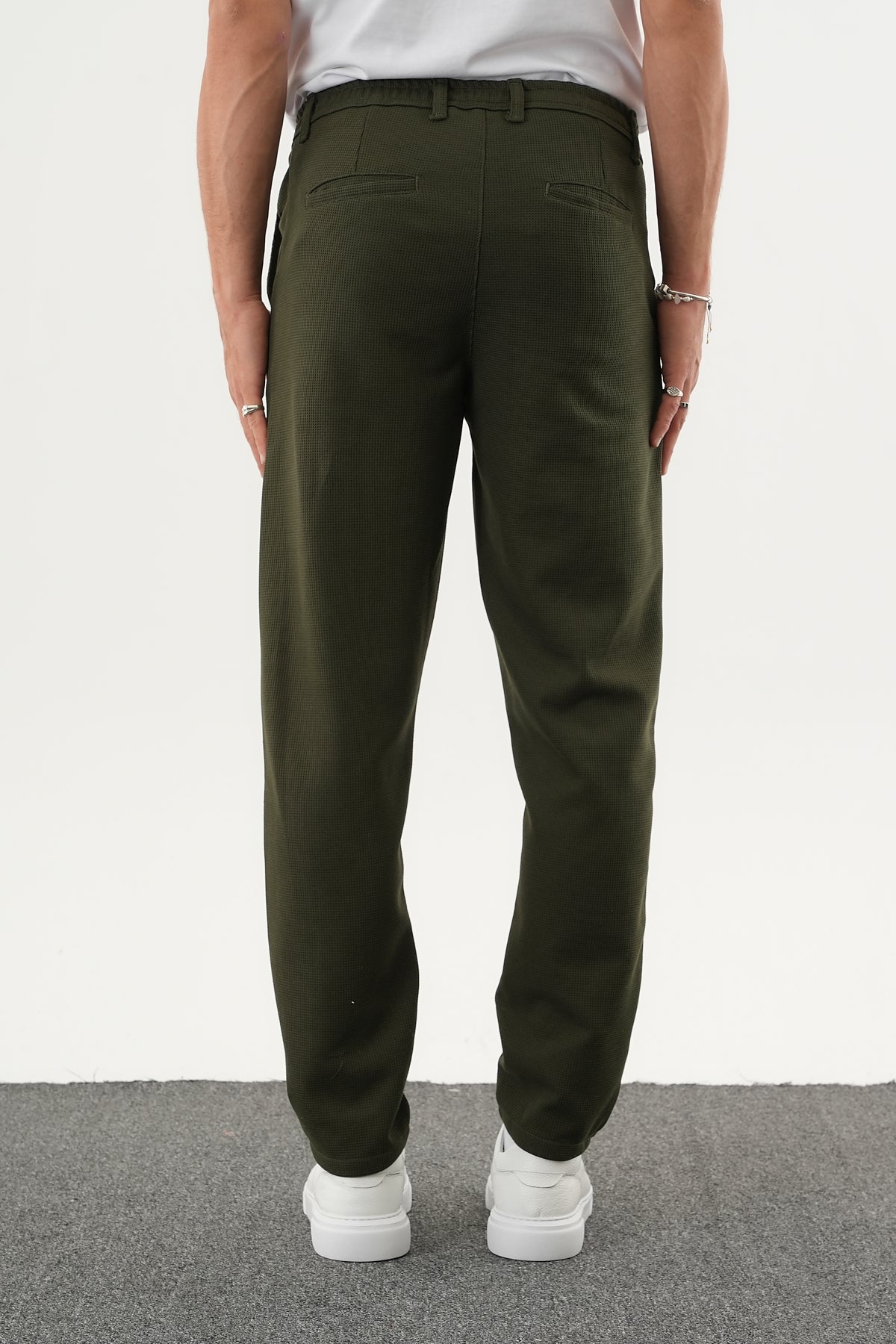 ARDEN Kışlık Kalın Slim Fit Kemerli Erkek Pantolon Haki