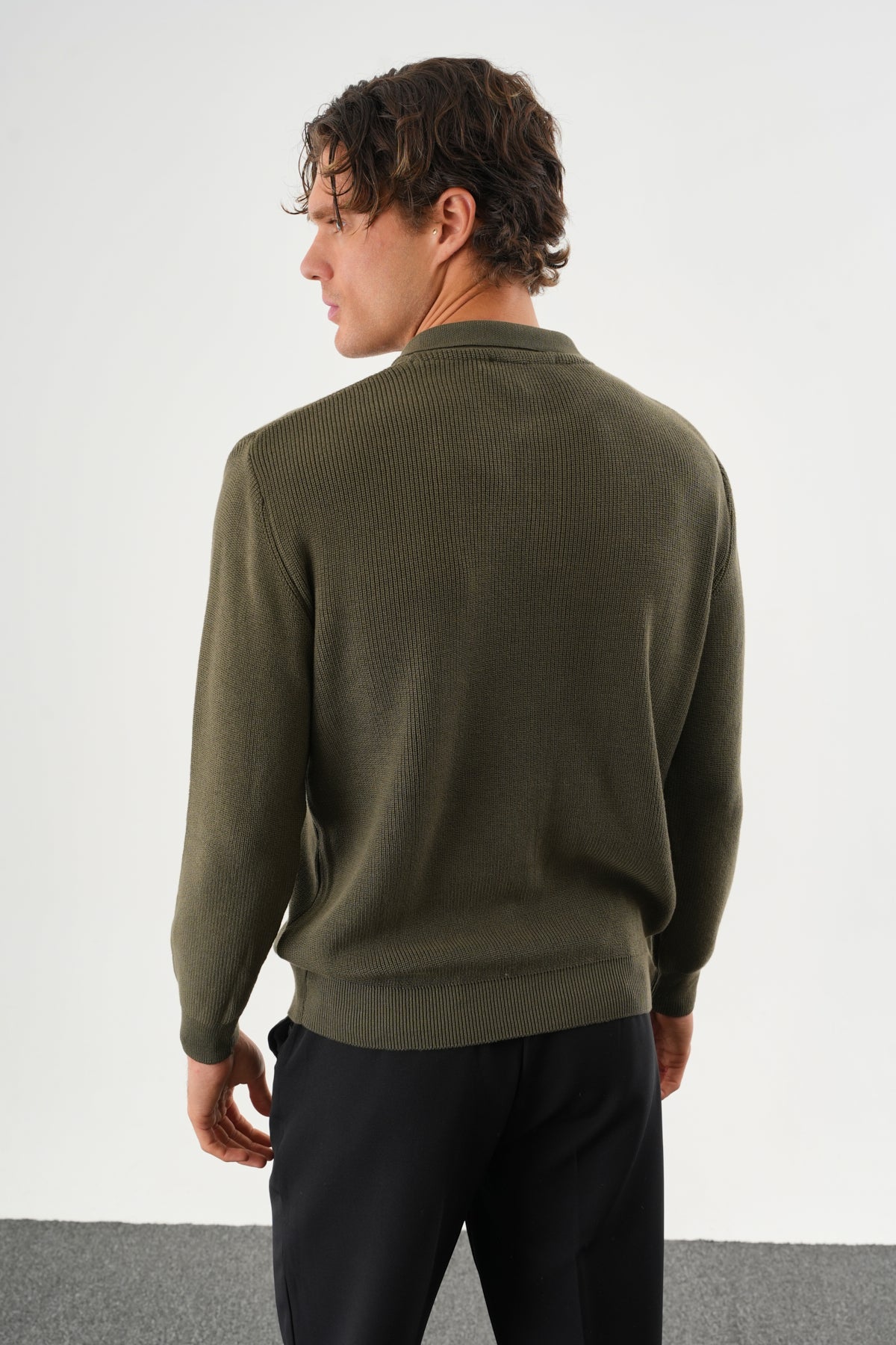 Holt Oversize Triko Uzun Kollu Kazak Haki