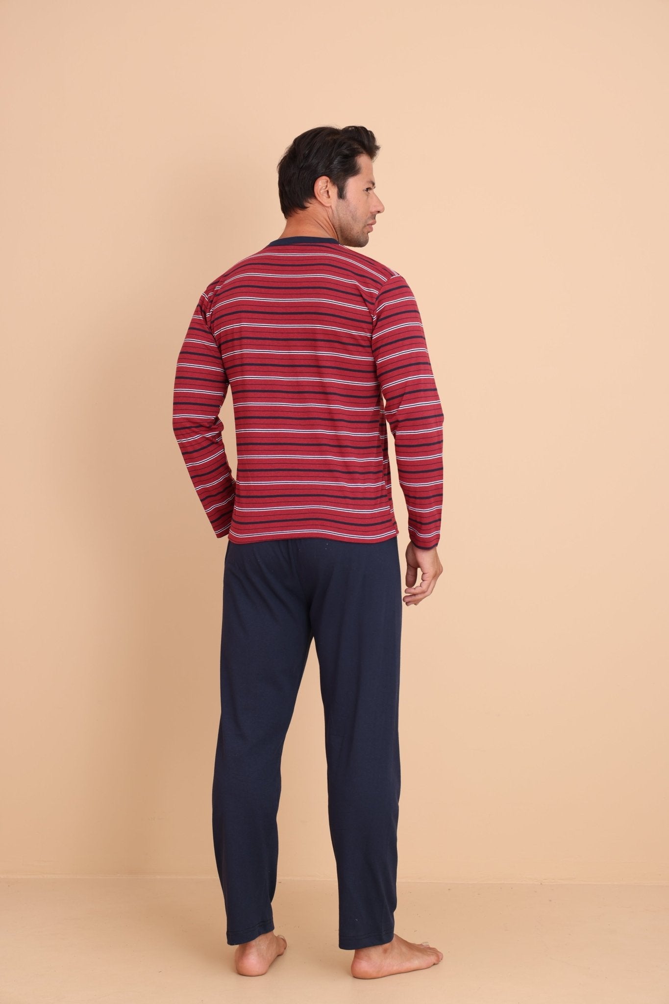 Hunt Regular Bordo Erkek Uzun Kol Pijama Takımı - Redline