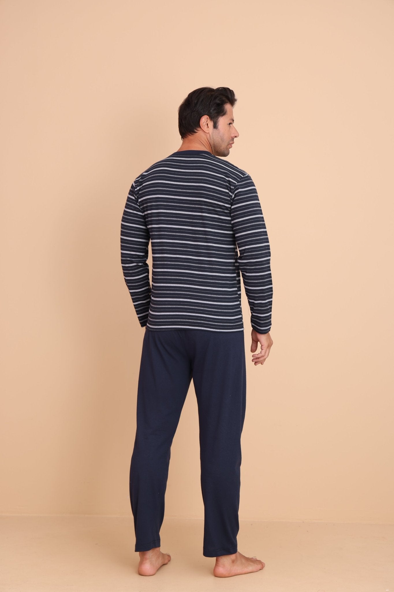 Hunt Regular Lacivert Erkek Uzun Kol Pijama Takımı - Redline