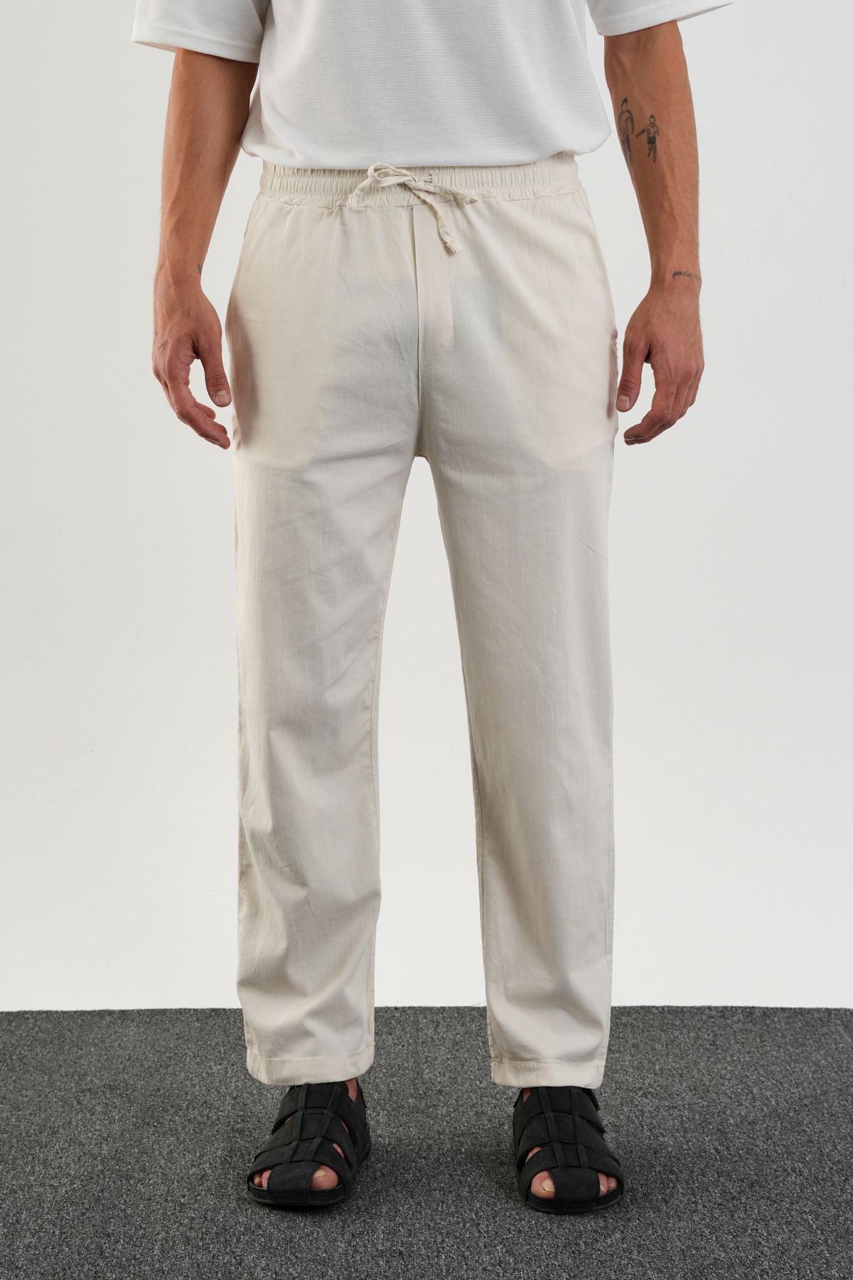 Karalyan Comfort Fit Pantolon Ekru - Redline