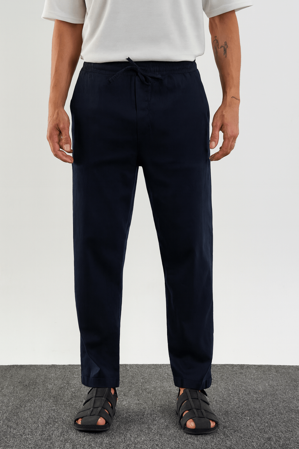 Karalyan Erkek Comfort Fit Rahat Kesim Pamuklu Pantolon Lacivert - Redline