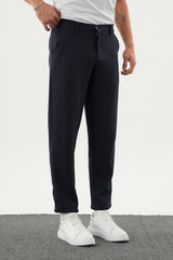 ARDEN Kışlık Kalın Slim Fit Kemerli Erkek Pantolon Lacivert