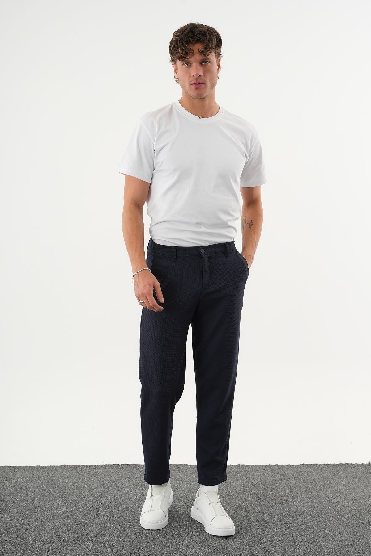 ARDEN Kışlık Kalın Slim Fit Kemerli Erkek Pantolon Lacivert