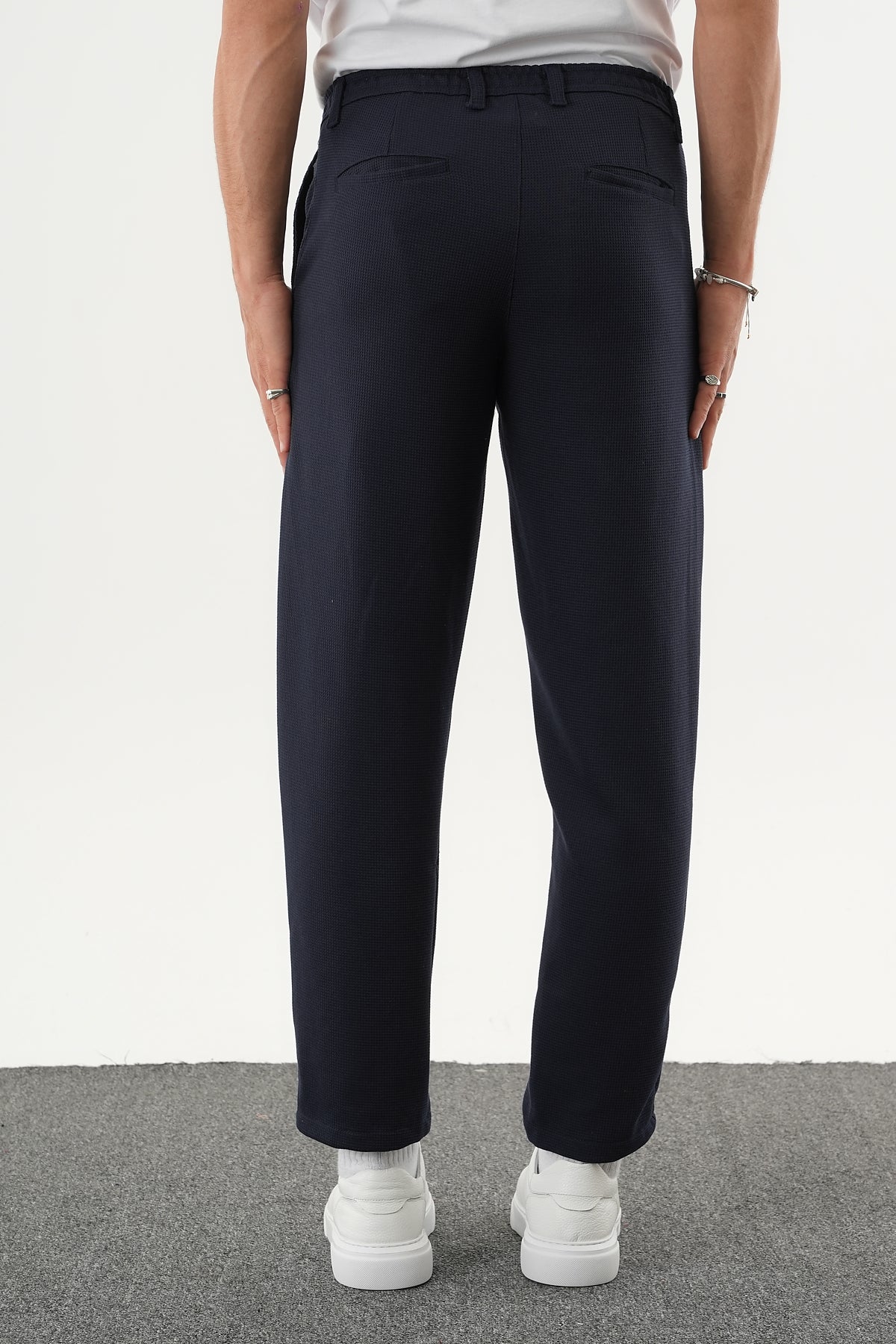 ARDEN Kışlık Kalın Slim Fit Kemerli Erkek Pantolon Lacivert