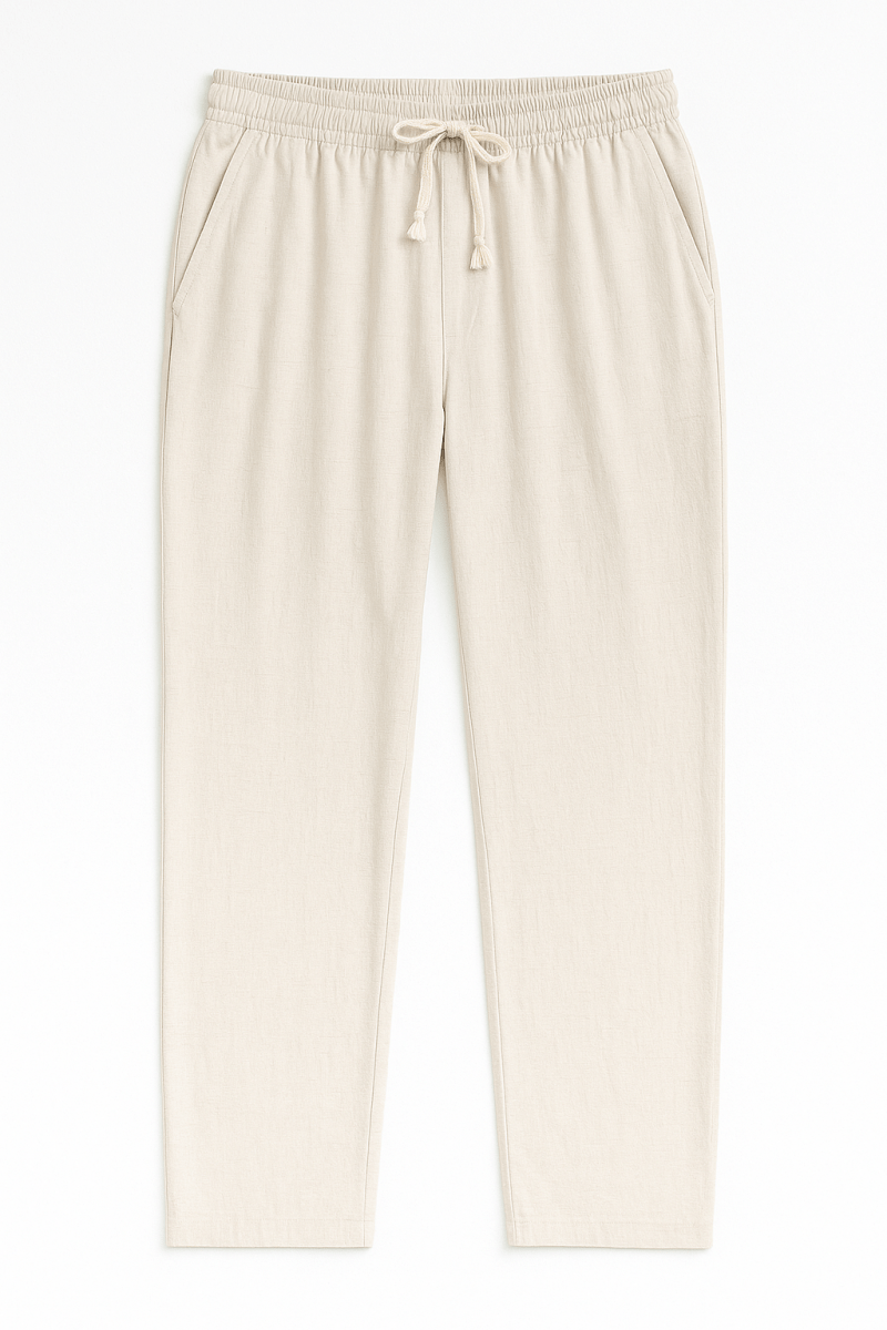 Luxe Baggy Keten Pantolon Bej - Redline