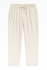 Luxe Baggy Keten Pantolon Bej - Redline