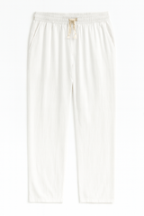 Luxe Baggy Keten Pantolon Beyaz - Redline