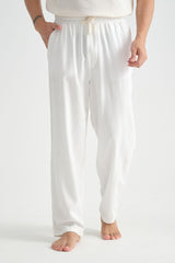 Luxe Baggy Keten Pantolon Beyaz - Redline