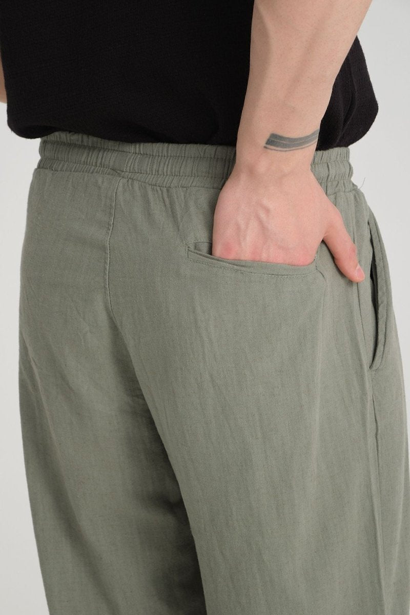 Luxe Baggy Keten Pantolon Mint - Redline