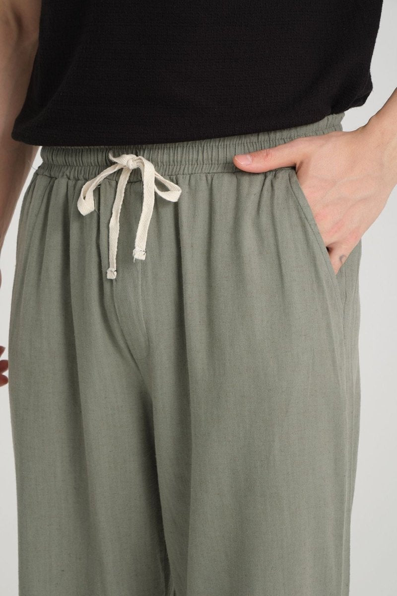 Luxe Baggy Keten Pantolon Mint - Redline