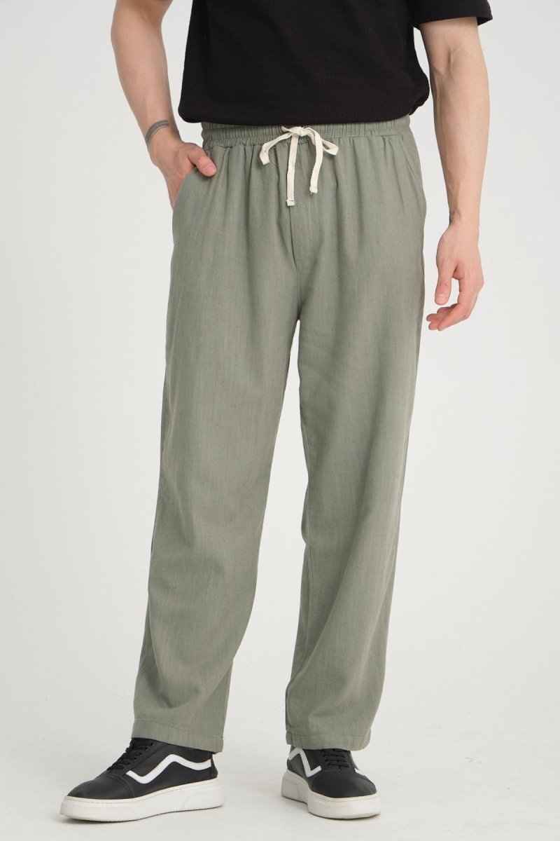 Luxe Baggy Keten Pantolon Mint - Redline