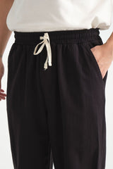 Luxe Baggy Keten Pantolon Siyah - Redline