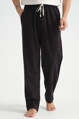 Luxe Baggy Keten Pantolon Siyah - Redline