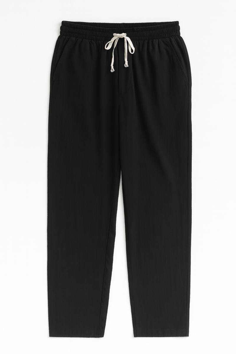 Luxe Baggy Keten Pantolon Siyah - Redline