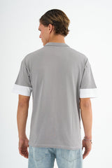 Mode Erkek Comfort Fit Gri Polo Yaka Tişört - Redline