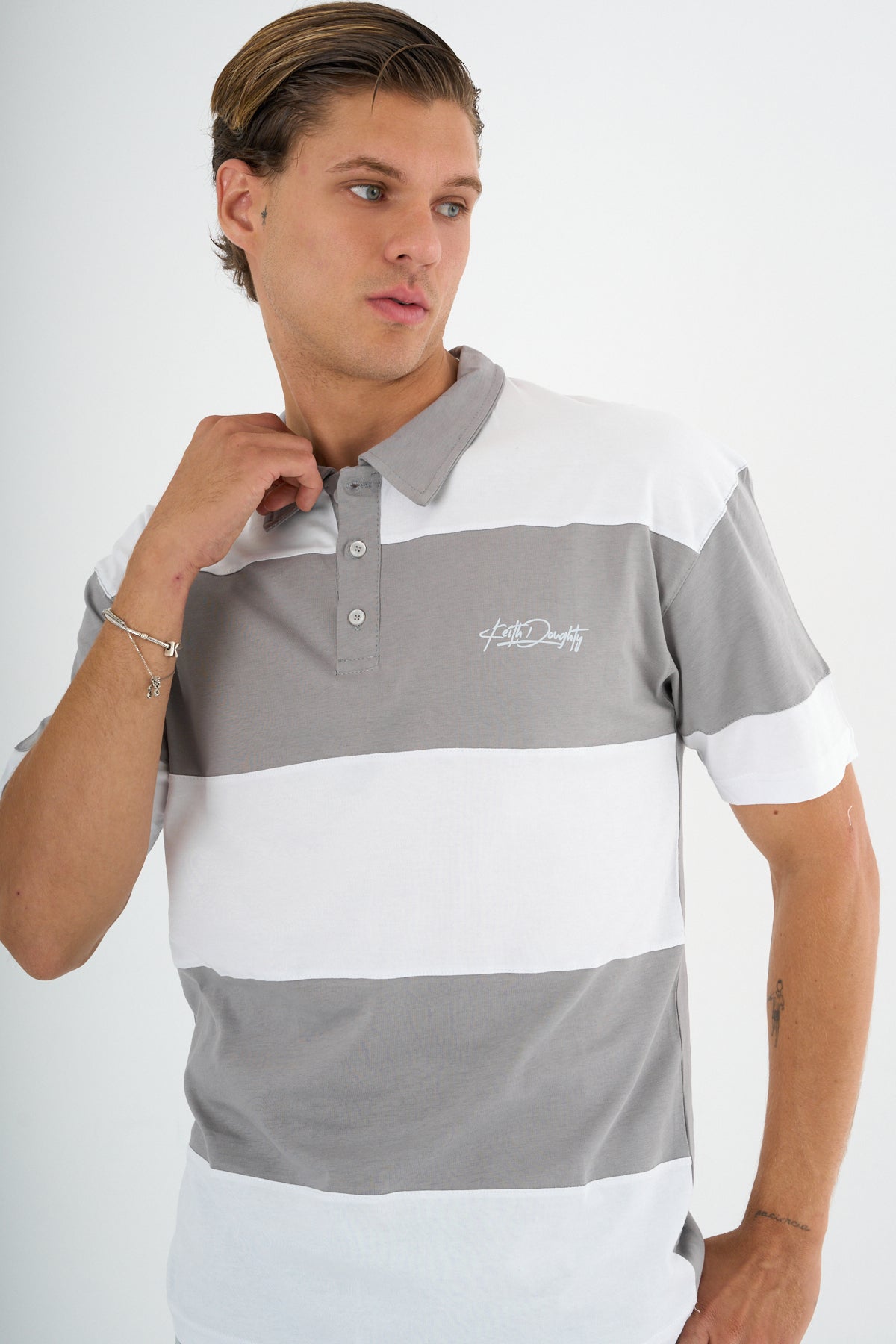 Mode Erkek Comfort Fit Gri Polo Yaka Tişört - Redline