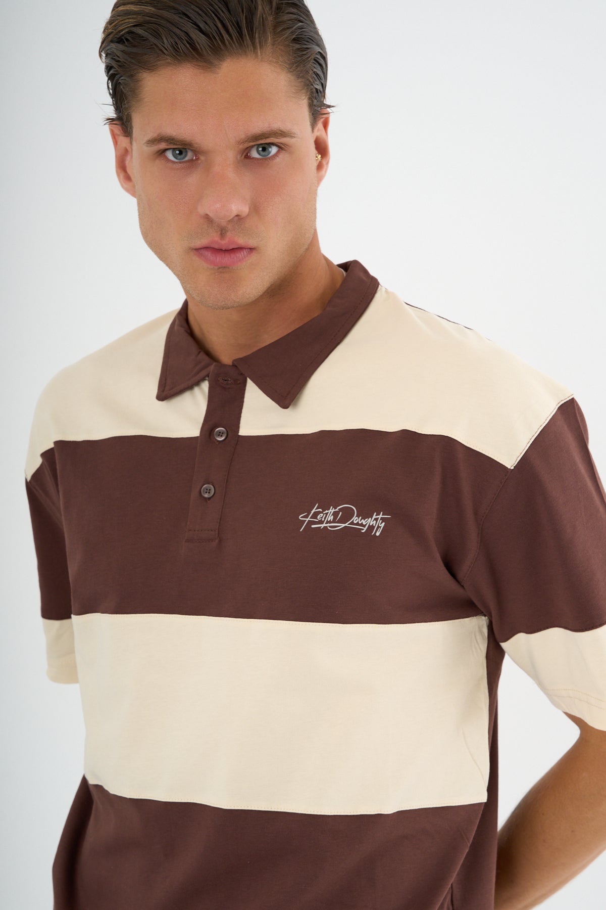 Mode Erkek Comfort Fit Kahve Polo Yaka Tişört - Redline
