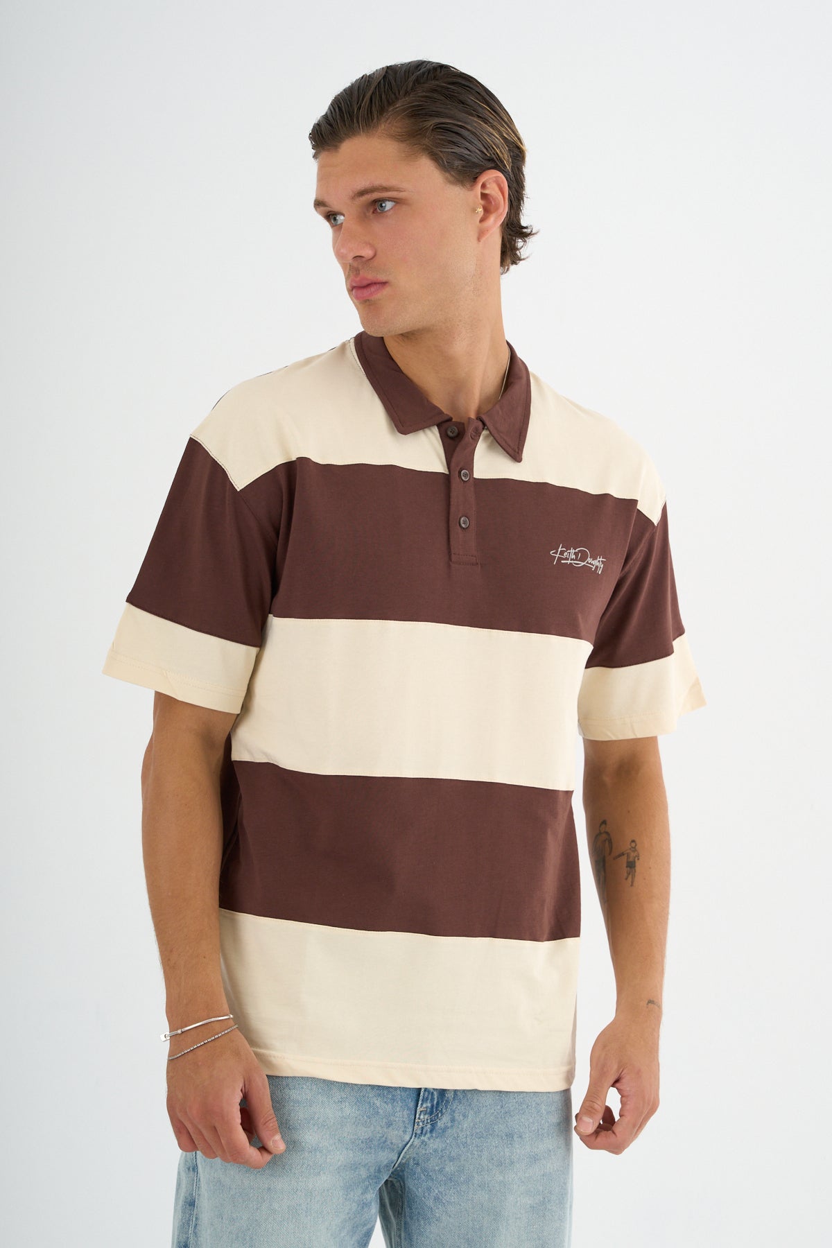 Mode Erkek Comfort Fit Kahve Polo Yaka Tişört - Redline