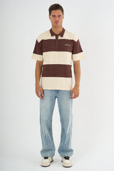 Mode Erkek Comfort Fit Kahve Polo Yaka Tişört - Redline