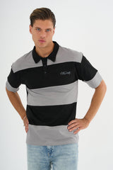 Mode Erkek Comfort Fit Siyah Polo Yaka Tişört - Redline
