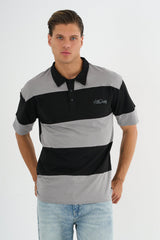 Mode Erkek Comfort Fit Siyah Polo Yaka Tişört - Redline