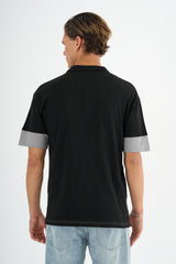 Mode Erkek Comfort Fit Siyah Polo Yaka Tişört - Redline