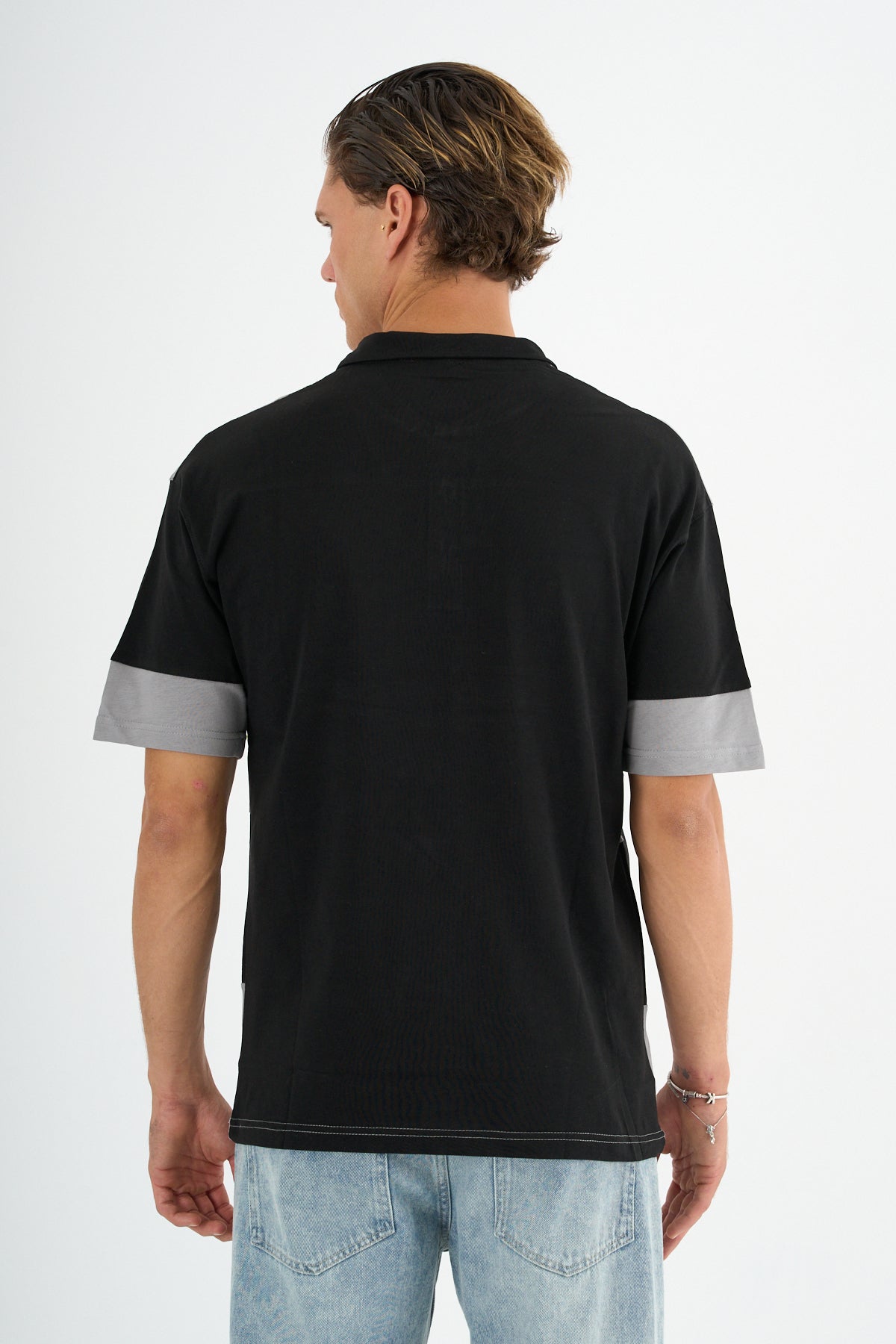 Mode Erkek Comfort Fit Siyah Polo Yaka Tişört - Redline