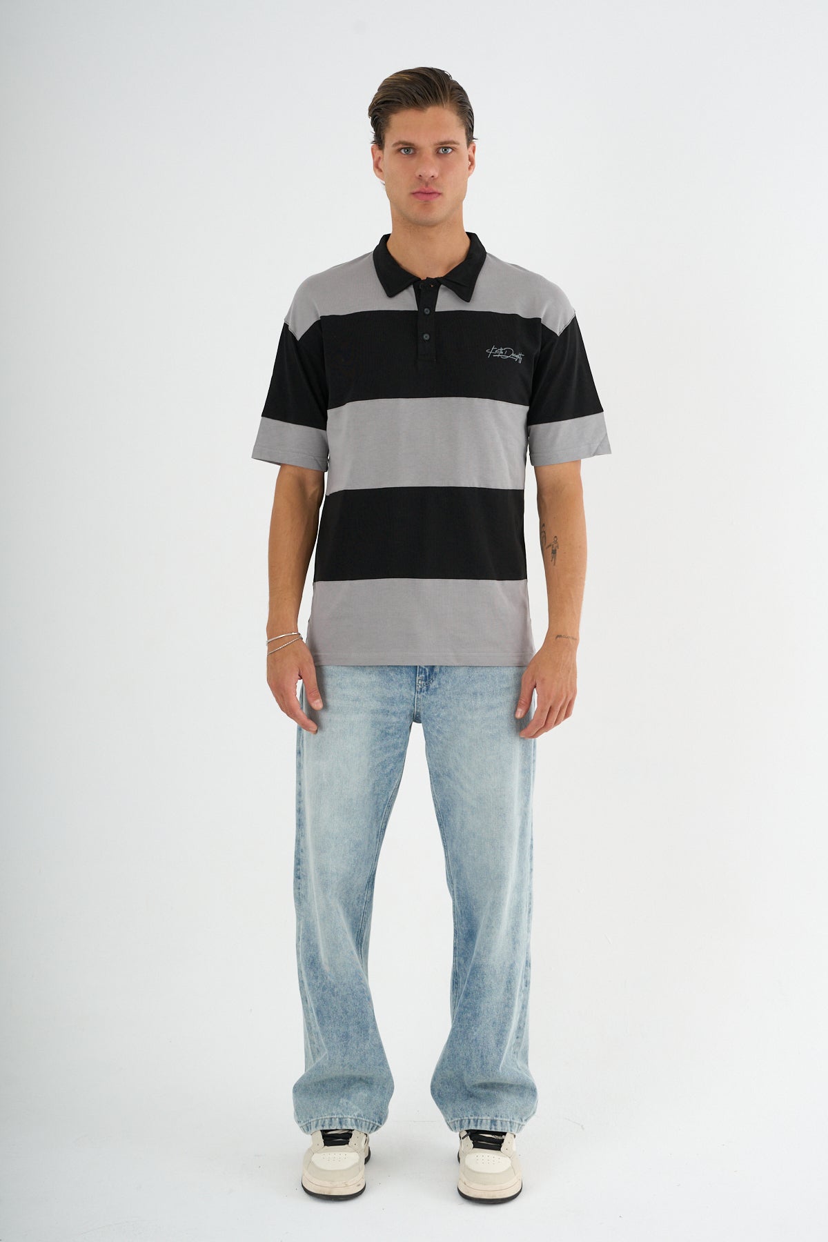 Mode Erkek Comfort Fit Siyah Polo Yaka Tişört - Redline