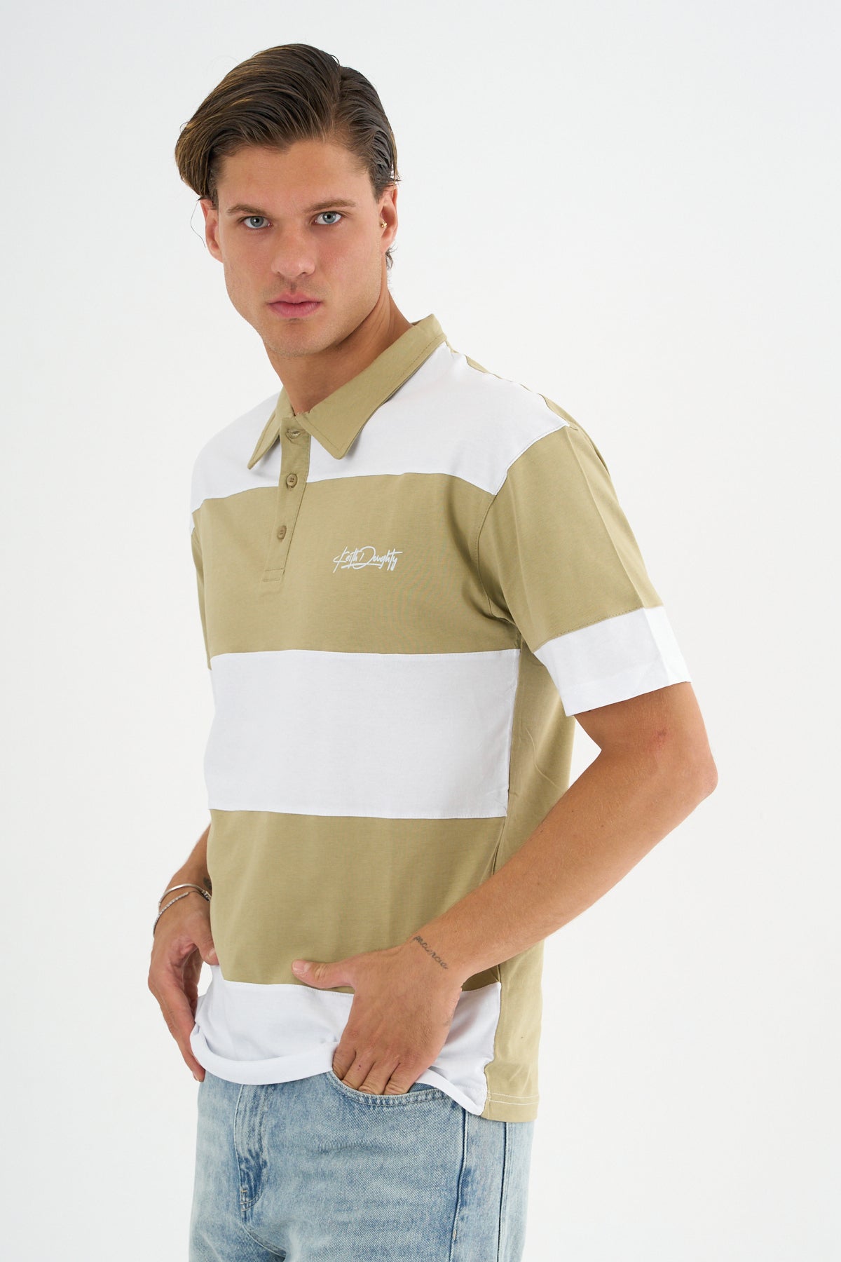 Mode Erkek Comfort Fit Yeşil Polo Yaka Tişört - Redline