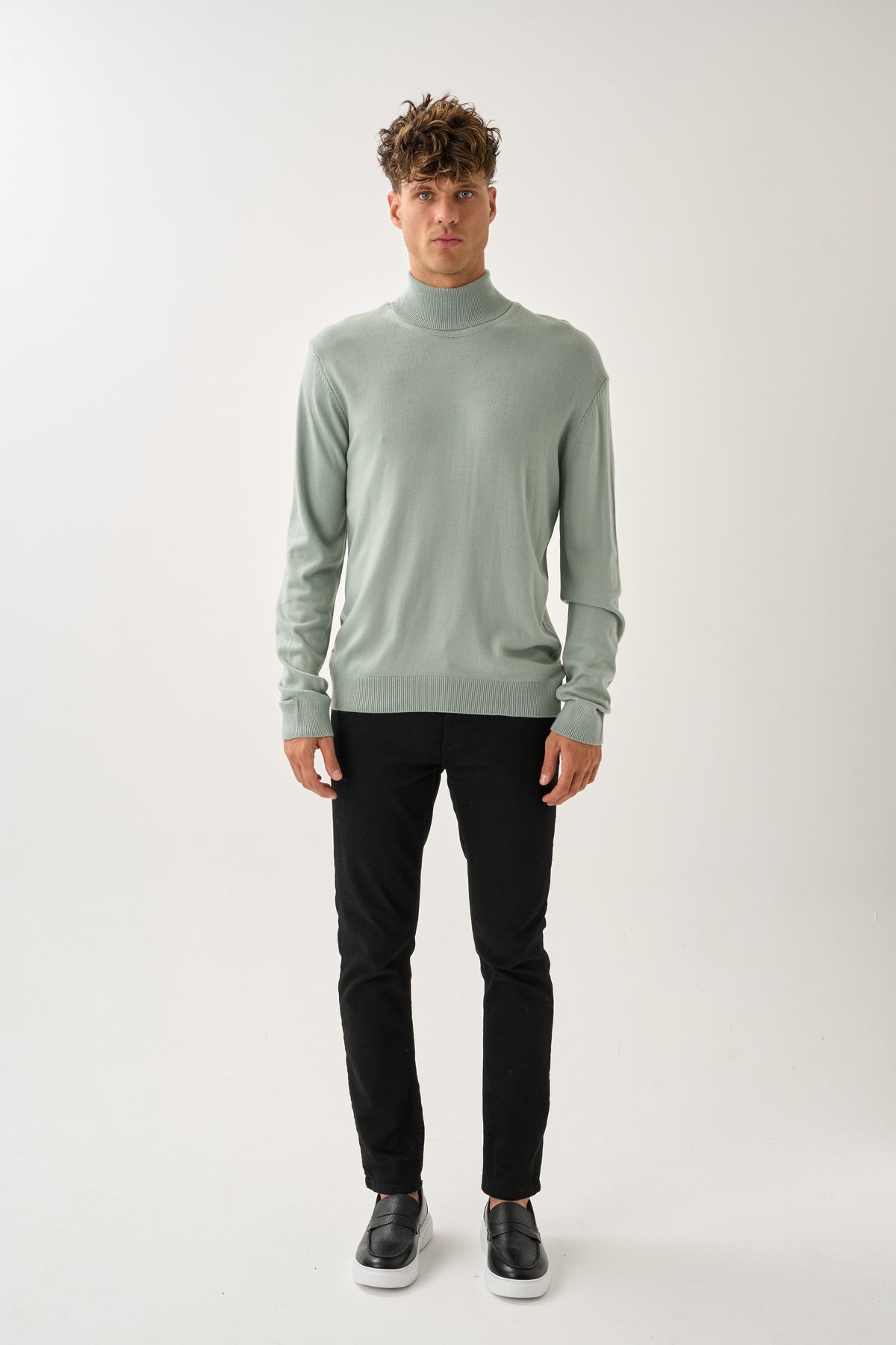 Noctis Standart Fit Balıkçı Yaka Triko Kazak Mint - Redline