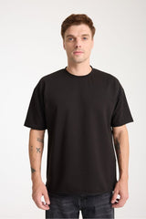 Quell Erkek Oversize Basic Tişört Siyah - Redline