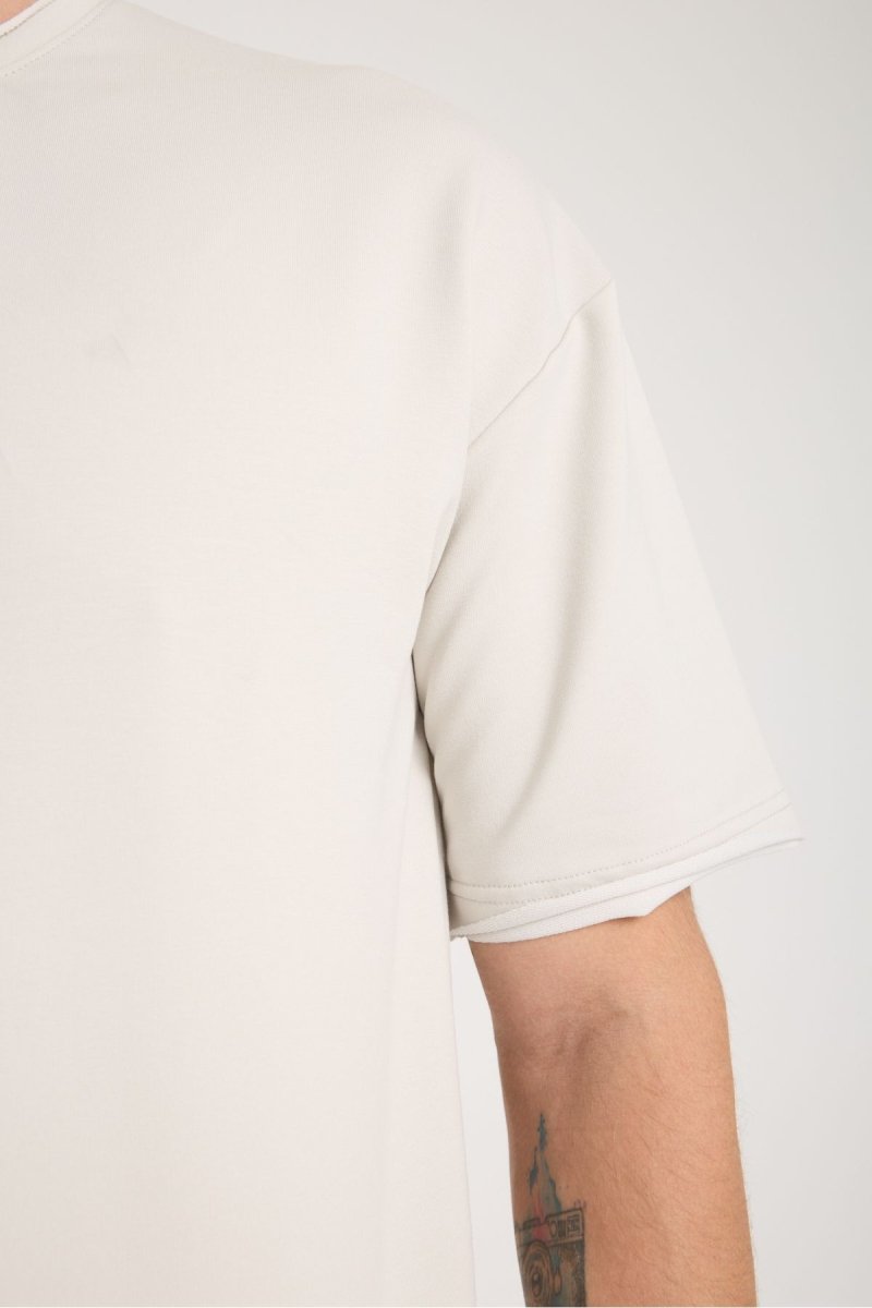 Quell Erkek Oversize Basic Tişört Taş - Redline