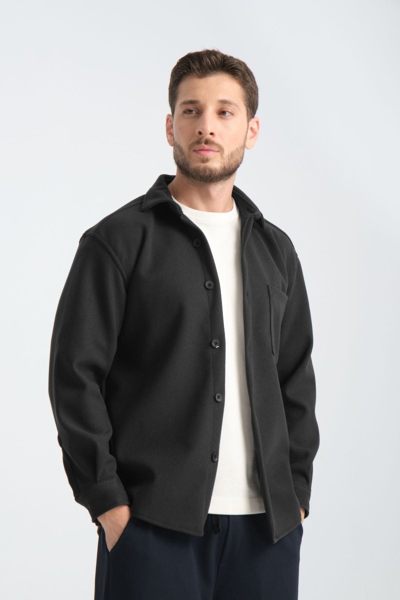 Regular Fit Kışlık Kaşe Gömlek Füme - Redline