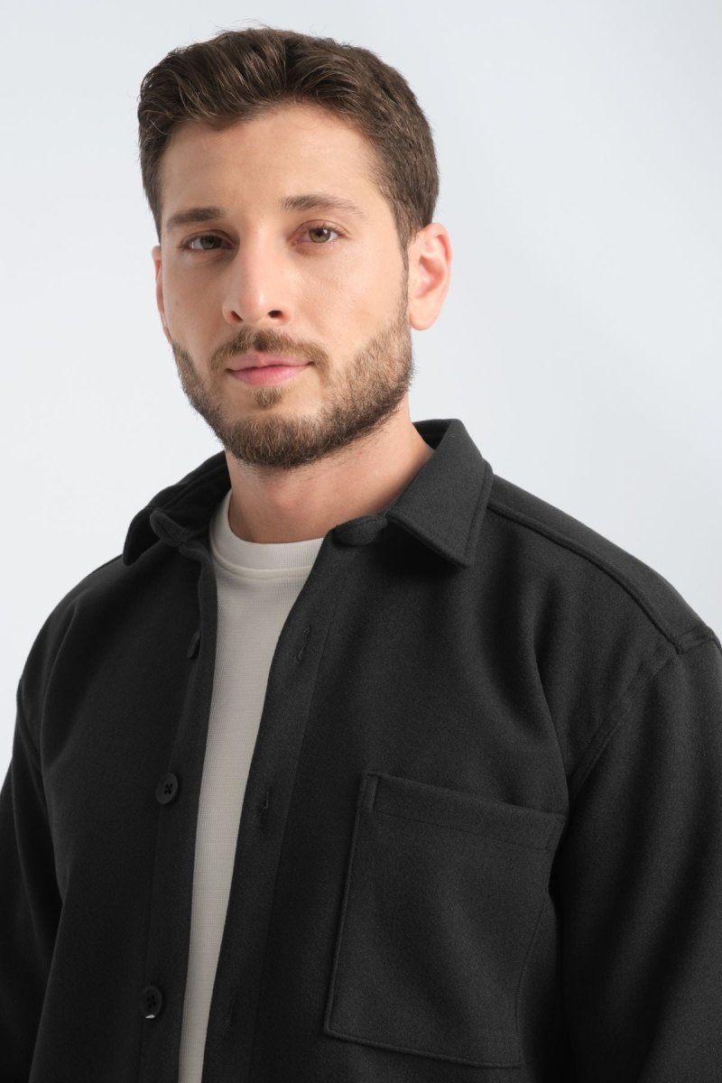 Regular Fit Kışlık Kaşe Gömlek Füme - Redline