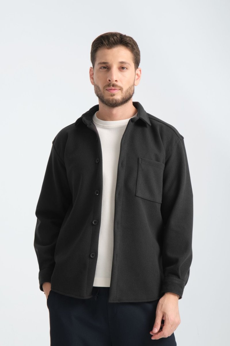 Regular Fit Kışlık Kaşe Gömlek Füme - Redline