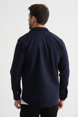 Regular Fit Kışlık Kaşe Gömlek Lacivert - Redline