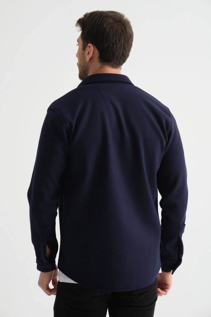 Regular Fit Kışlık Kaşe Gömlek Lacivert - Redline