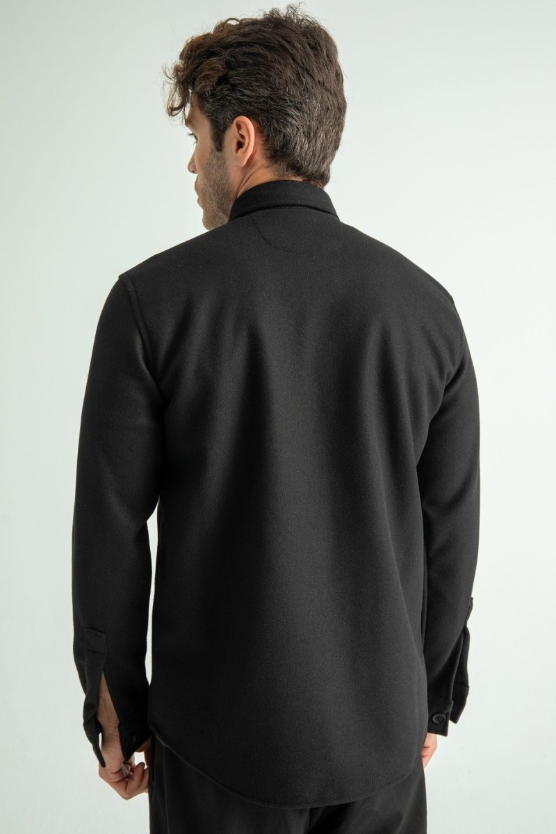 Regular Fit Kışlık Kaşe Gömlek Siyah - Redline