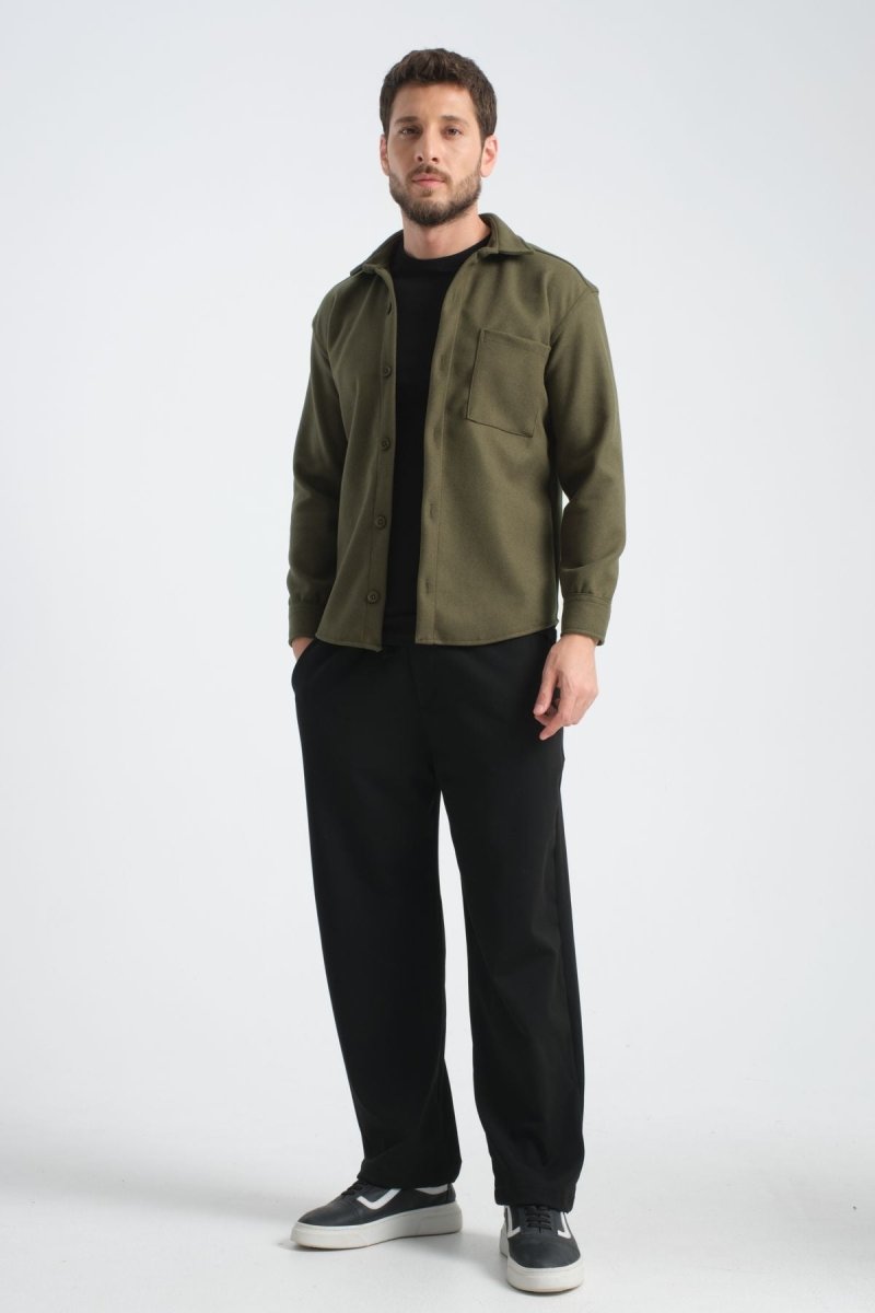 Regular Fit Kışlık Kaşe Gömlek Yeşil - Redline