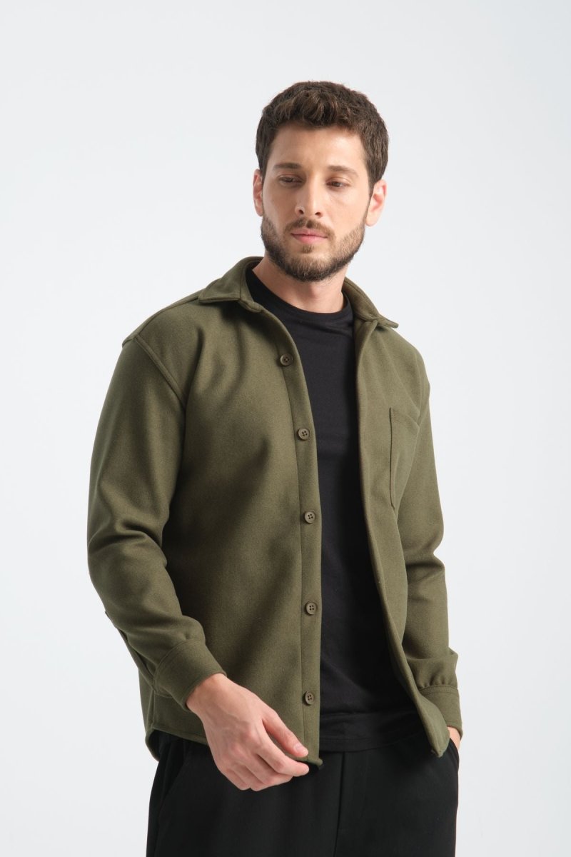 Regular Fit Kışlık Kaşe Gömlek Yeşil - Redline